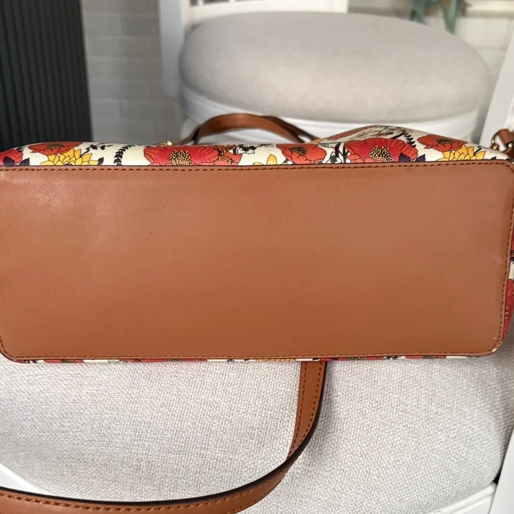 Tory Burch Like New Kerrington Blossom Ditsy Floral Tote w Tan Handles